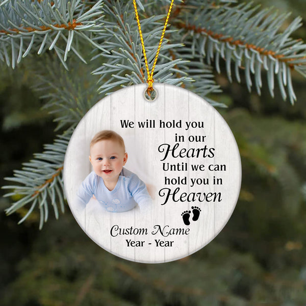 Baby Memorial Ornament - We'll Hold You In Heaven Sympathy Gift for Loss of Baby Child Infant Miscarriage Christmas ODT144