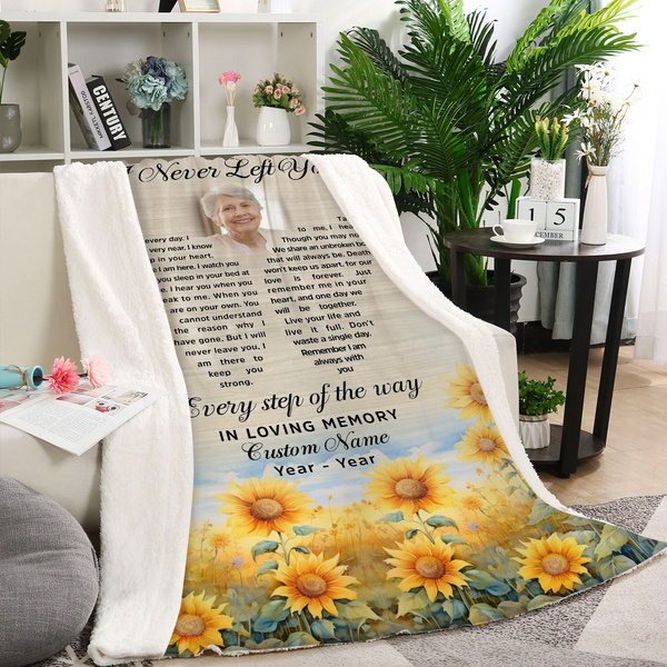 Personalized Memorial Blanket I Never Left You Sympathy Gift For Loss of Loved One MM40