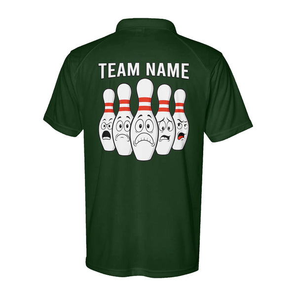 Funny Bowling Pins Performance Polo Shirts, Bowling Team league Jerseys D03 NQS9884