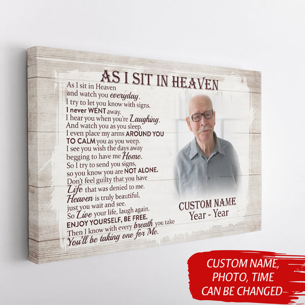 As I Sit In Heaven Memorial Gift For Loss Of Loved One| In Loving Memory Sympathy Gifts NXM378