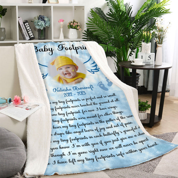 Baby Angel Memorial Blanket, Sympathy Gift For Loss of Baby, Bereavement Blanket For Loss Infant MM24