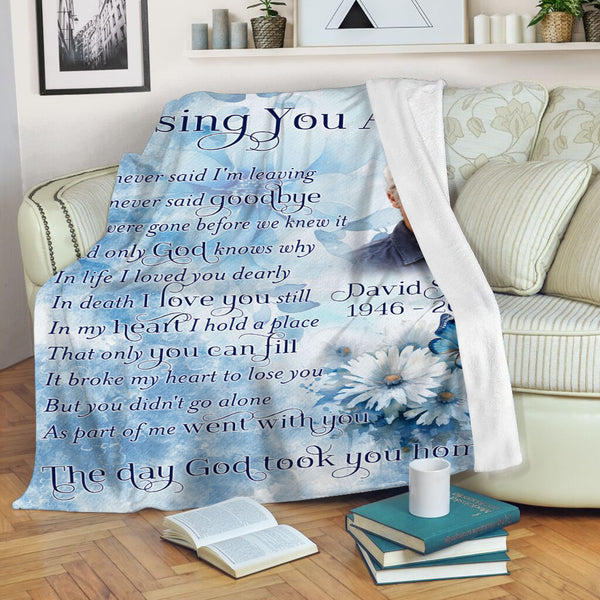 Personalized Memorial Blanket Gift, Missing You Always Flower Remembrance Gift For Loss of Loved One MM08