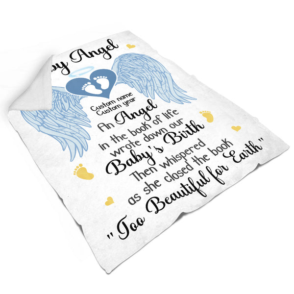 Baby Angel Memorial Blanket| Sympathy Gift For Loss of Baby| Bereavement Gift Loss Infant In Heaven MM23