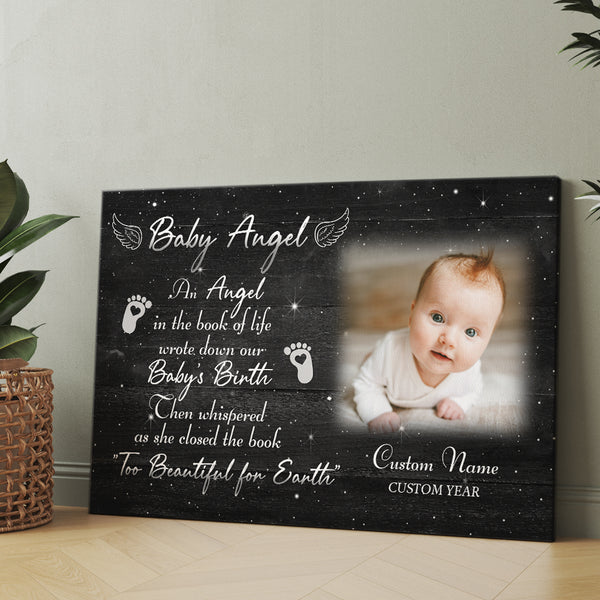 Baby Angel Memorial Canvas Gift Loss Baby| Memorial Gift For Loss of Baby In Heaven| Miscarriage Gifts NXM273