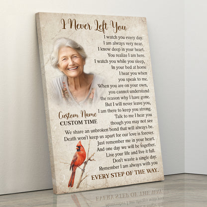I Never Left You Memorial Gift Canvas Personalized| Sympathy Gifts For Loss Of Loved One NXM452