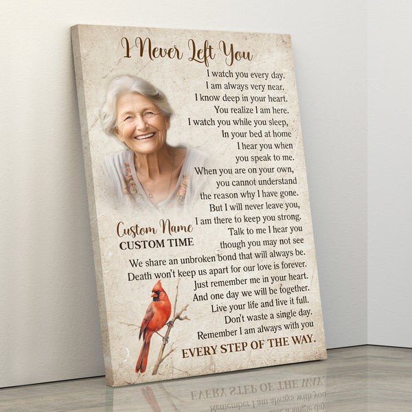 I Never Left You Memorial Gift Canvas Personalized| Sympathy Gifts For Loss Of Loved One NXM452