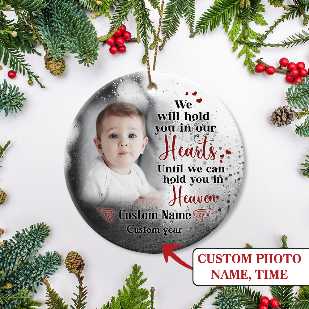 Baby Memorial Ornament - We'll Hold You In Heaven Sympathy Gift for Loss of Baby Child Infant Miscarriage Christmas ODT146