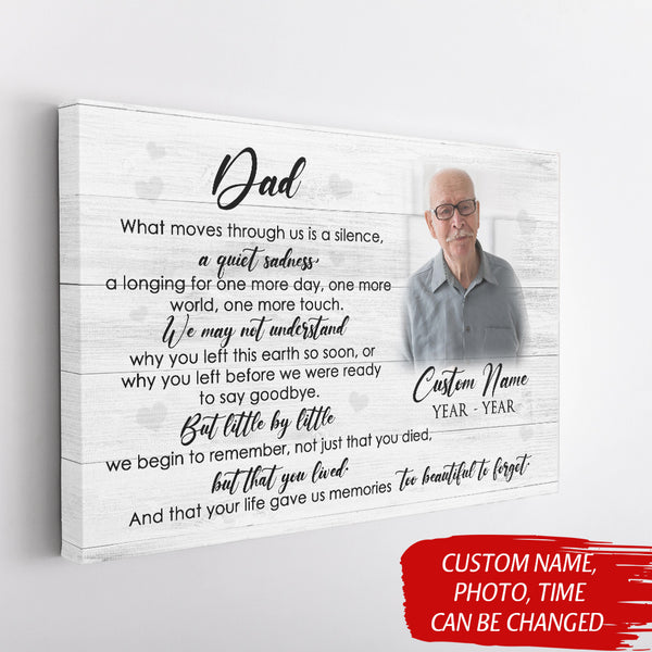 Dad Memorial Canvas Personalized Memorial Sympathy Gift for Loss of Dad Father In Memory NXM277