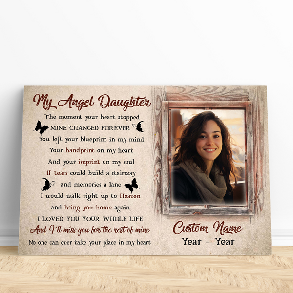 Daughter Memorial Canvas Gift| Sympathy Gifts For Loss Of Daughter| Daughter Angel NXM463