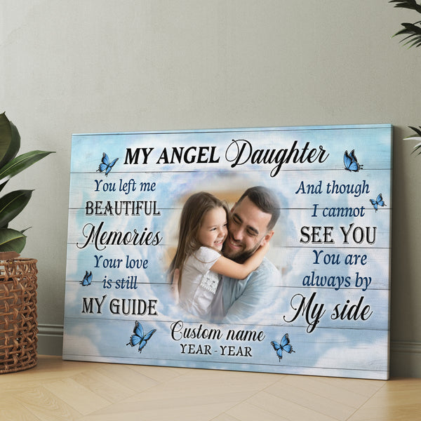 Angel Daughter Memorial Canvas, In Loving Memory Of Daughter, Sympathy Gift for Loss of Daughter NXM424