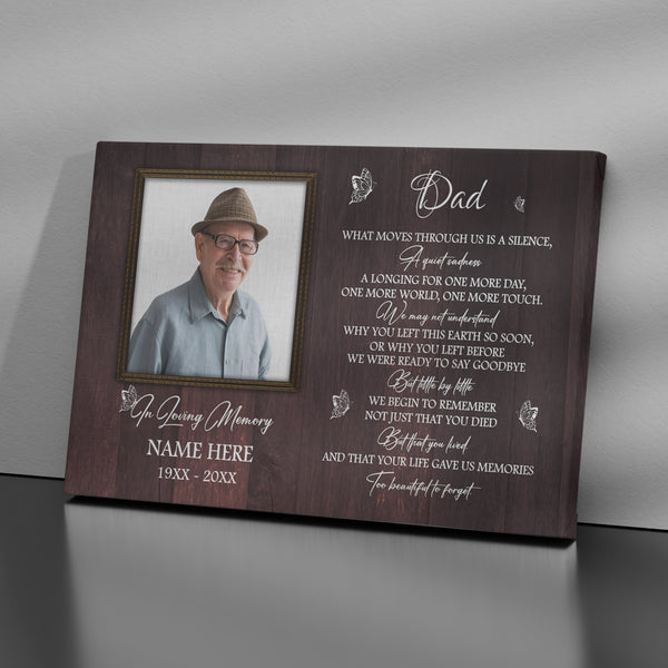 Dad Memorial Canvas| Personalized Dad Remembrance Sympathy Gift for Loss of Father Dad NXM272