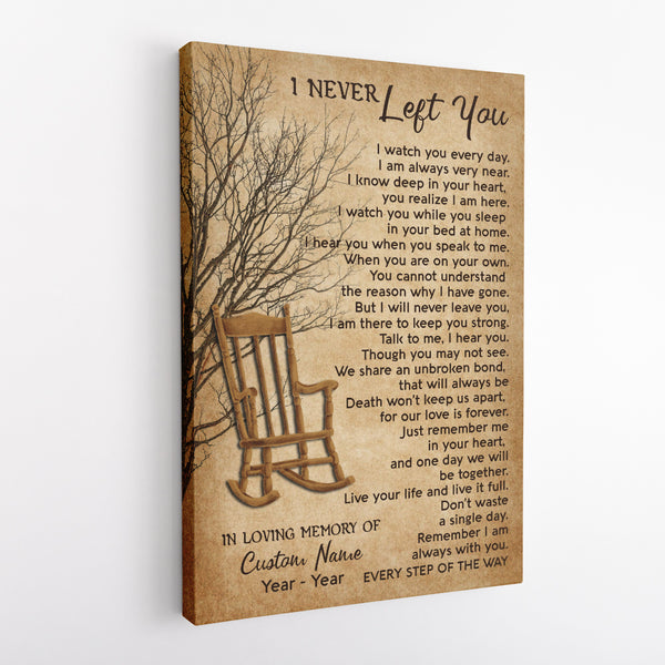 Memorial Canvas Gift| Sympathy Gift for Loss of Loved One In Heaven| I Never Left You Canvas NXM448