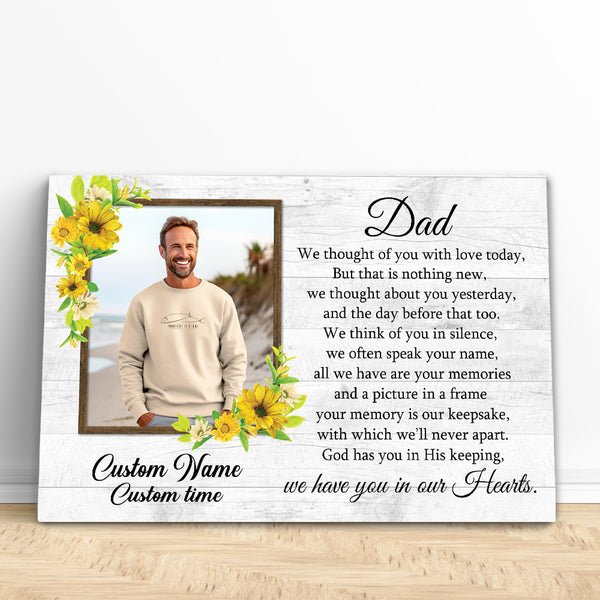 Dad Memorial Canvas Gift Personalized| Memorial Gifts for Loss of Dad Father Sympathy M526