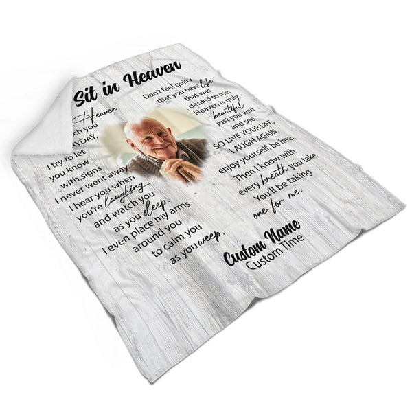 Memorial Blanket For Loss Of Loved One| As I Sit In Heaven Blanket Remembrance Gift MM36