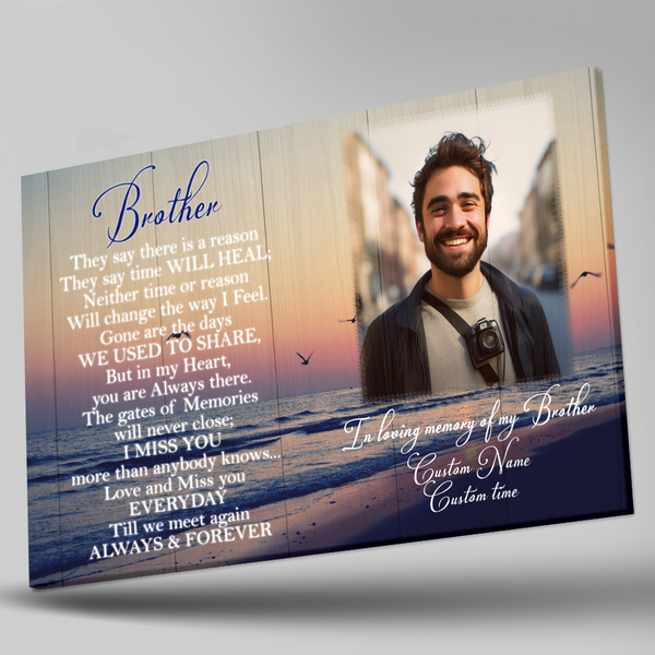 Brother Memorial Canvas Gift In Loving Memory Of Brother Sympathy Gifts For Loss Of Brother NXM442