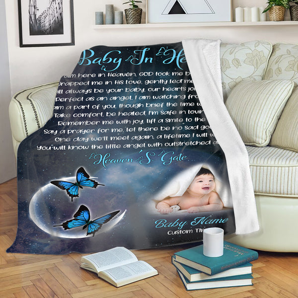 Memorial Blanket Gifts For Baby In Heaven, Personalized Memorial Gift For Loss of Baby Angel, Loss of Child Infant MM33