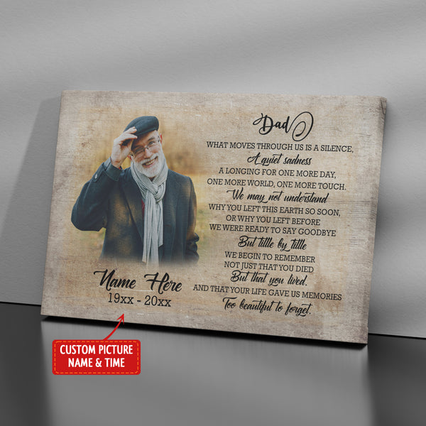 Dad Memorial Canvas Gift, Personalized Memorial Gifts for Loss of Dad Father In Memory NXM286