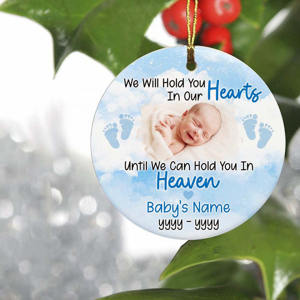 Baby Memorial Ornament - We'll Hold You In Heaven Sympathy Gift for Loss of Baby Child Infant Miscarriage Christmas ODT147