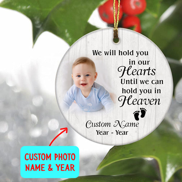 Baby Memorial Ornament - We'll Hold You In Heaven Sympathy Gift for Loss of Baby Child Infant Miscarriage Christmas ODT144