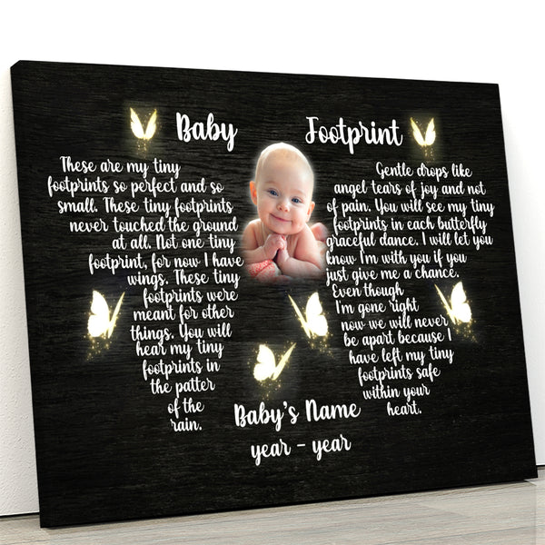 Baby Memorial Canvas| Personalized Memorial Gift For Loss of Baby Angel| Remembrance Gifts Loss of Child NXM77