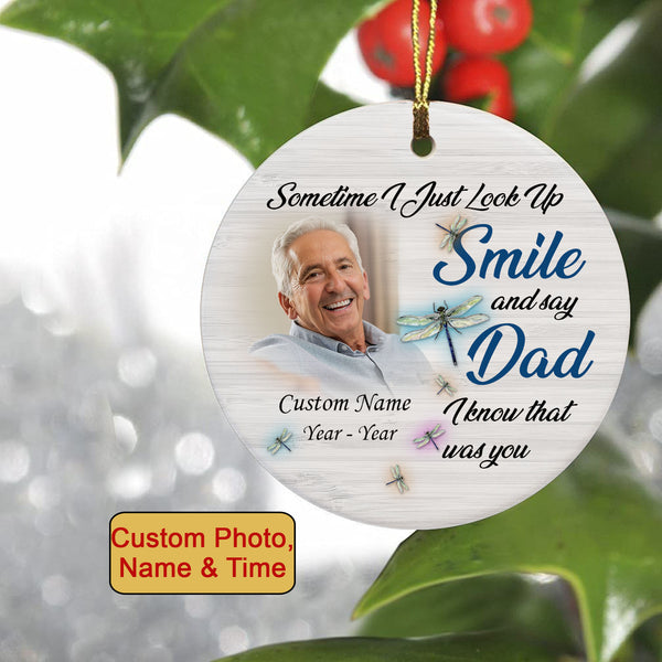 Personalized Memorial Ornament - Angel Dad In Heaven Ornament Christmas Sympathy Gift For Loss Of Father In Memory ODT97