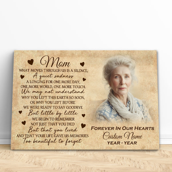 Mom Memorial Canvas Gift Personalized Sympathy Gifts for Loss of Mother Remembrance NXM494