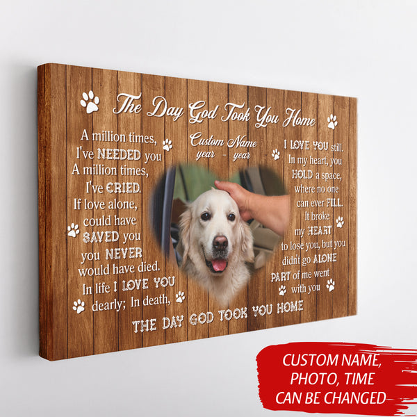 Dog Memorial Personalized Canvas Sympathy Gifts| Memorial Gifts For Loss of Dog Pet| Loss Dog Sympathy Gifts NXM381