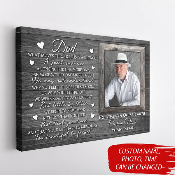 Dad Memorial Personalized Canvas - Sympathy Gift for Loss Of Father Loss Of Dad NXM274