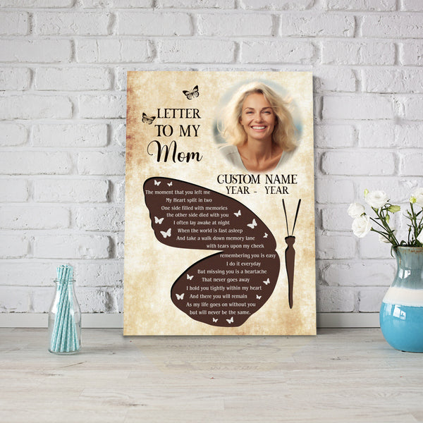 Letter To My Mom Memorial Gifts For Loss of Mother Personalized Gifts for Mom NXM497