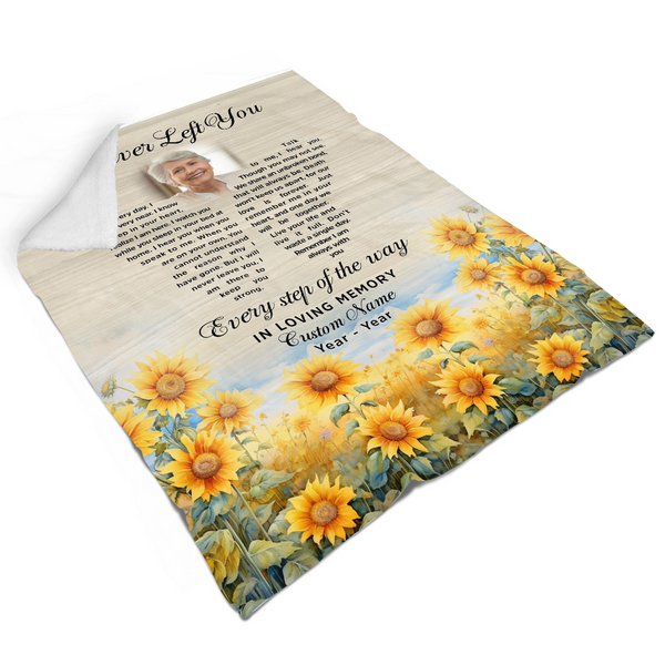 Personalized Memorial Blanket I Never Left You Sympathy Gift For Loss of Loved One MM40