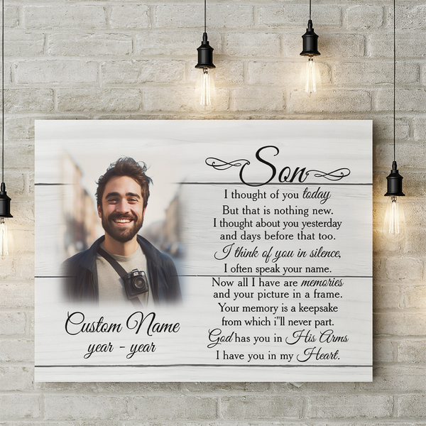 Son Memorial Canvas Gift| Sympathy Gifts For Loss Of Son| Son Remembrance Son In Heaven NXM433