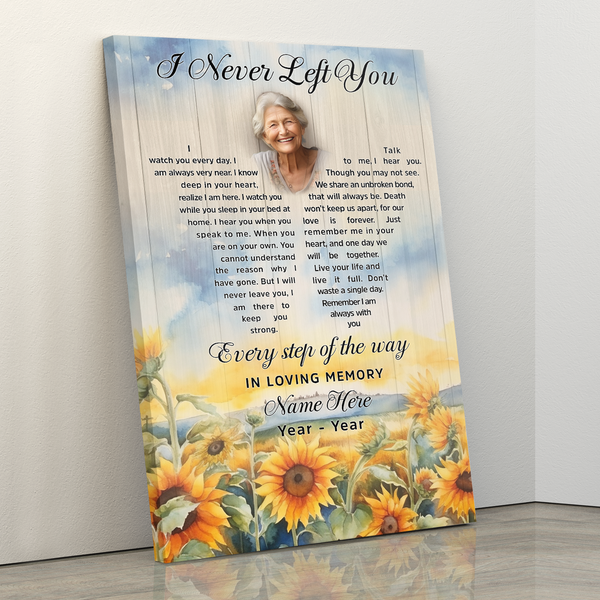 Memorial Canvas Gift| I Never Left You - Remembrance Sympathy Gift For For Loss Loved One NXM445