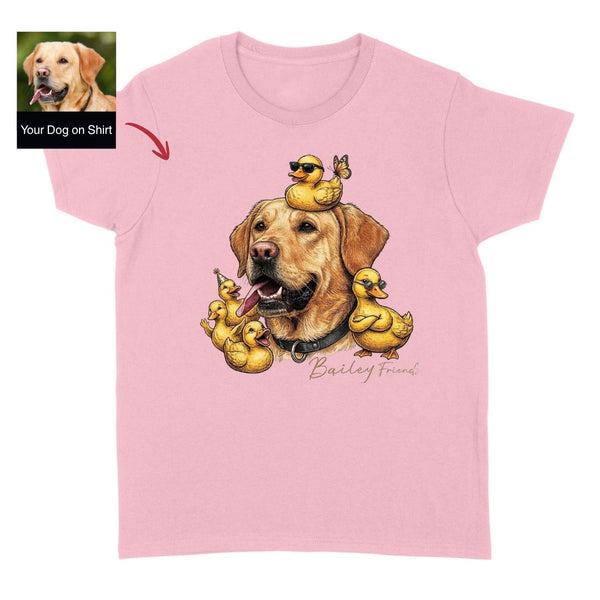 Funny Dog and Duck Customized Dog Photo T-shirt for Women, Gift for Dog Lovers FSD4842
