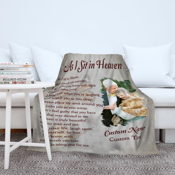 Memorial Blanket For Loss Of Loved One As I Sit In Heaven Blanket Sympathy Remembrance Gift MM37