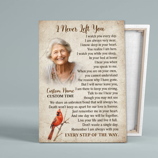 I Never Left You Memorial Gift Canvas Personalized| Sympathy Gifts For Loss Of Loved One NXM452