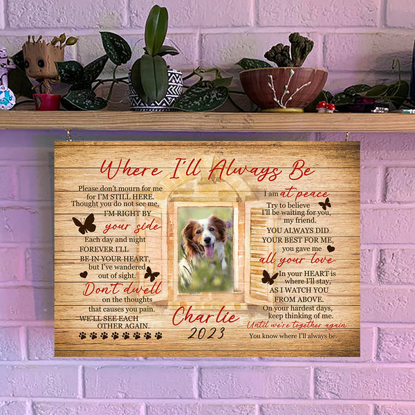 Personalized Memorial Canvas Gift For Loss Of Dog| Memorial Gifts for Loss of Dog In Heaven NXM120