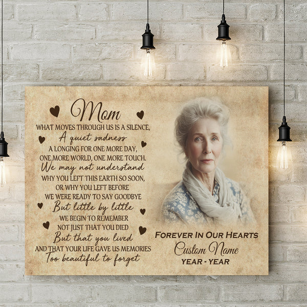 Mom Memorial Canvas Gift Personalized Sympathy Gifts for Loss of Mother Remembrance NXM494