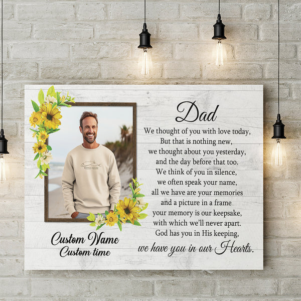 Dad Memorial Canvas Gift Personalized| Memorial Gifts for Loss of Dad Father Sympathy M526