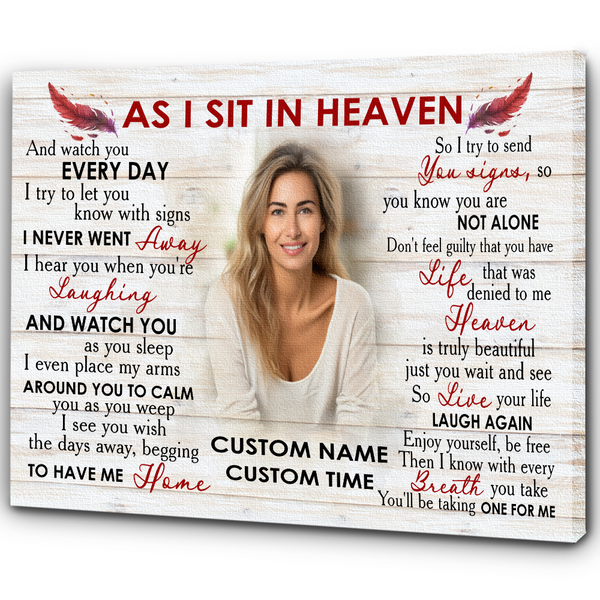 Memorial Canvas Gift| As I Sit In Heaven Sympathy Gift For Loss Of Loved One In Memory Gifts NXM454