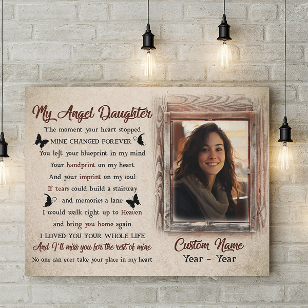 Daughter Memorial Canvas Gift| Sympathy Gifts For Loss Of Daughter| Daughter Angel NXM463