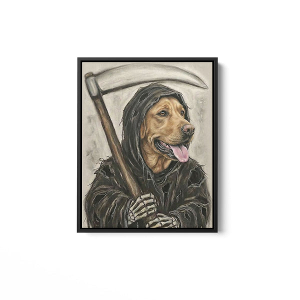 Custom Dog Grim Reaper Style Framed Matte Canvas FSD4789