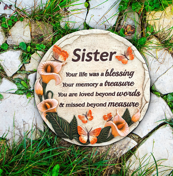 Sister Memorial Garden Stone Memorial Gifts for Loss of Sister in Memory of Sister Stepping Stone TNS10