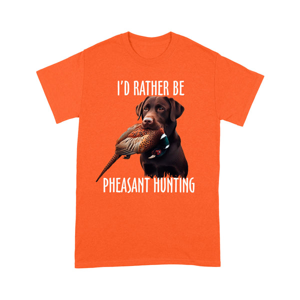 Chocolate Labrador Dog Pheasant Hunting T-shirt FSD4590 D02