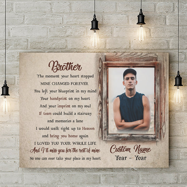 Brother Memorial Canvas Gift, Memorial Gift For Loss Of Brother, In Memory Of Brother NXM309