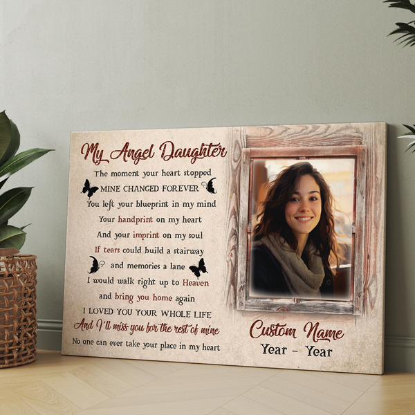 Daughter Memorial Canvas Gift| Sympathy Gifts For Loss Of Daughter| Daughter Angel NXM463