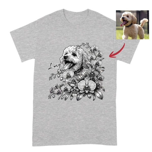 Orchids Flowers Custom Memorial Dog Shirt for Humans, Gift for Dog Parent FSD4824