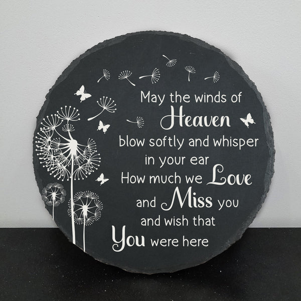 Memorial Garden Slate Stone Memorial Gifts for Loss of Loved One Memorial Plaque in Loving Memory TNA16