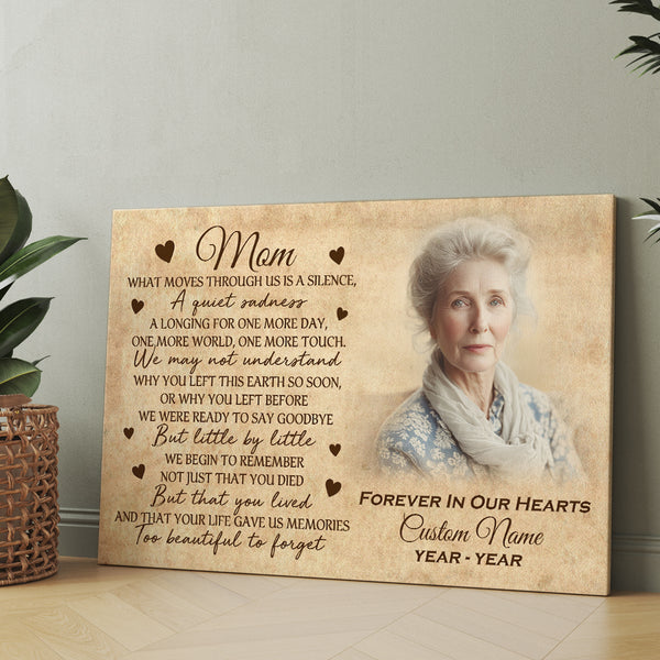 Mom Memorial Canvas Gift Personalized Sympathy Gifts for Loss of Mother Remembrance NXM494