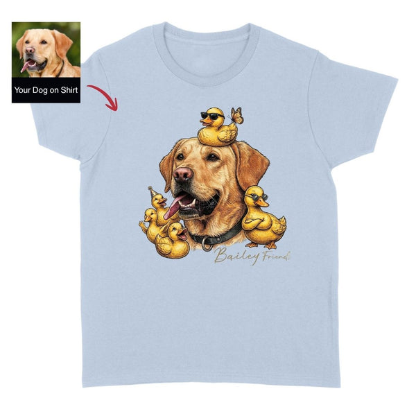 Funny Dog and Duck Customized Dog Photo T-shirt for Women, Gift for Dog Lovers FSD4842