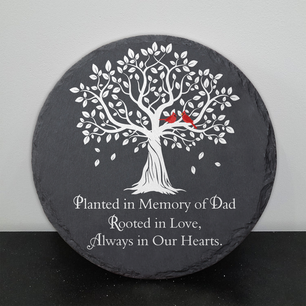 Dad Memorial Stone Planted in Memory of Dad Sympathy Gift for Loss of Dad, Father Garden Slate Stone TNA1